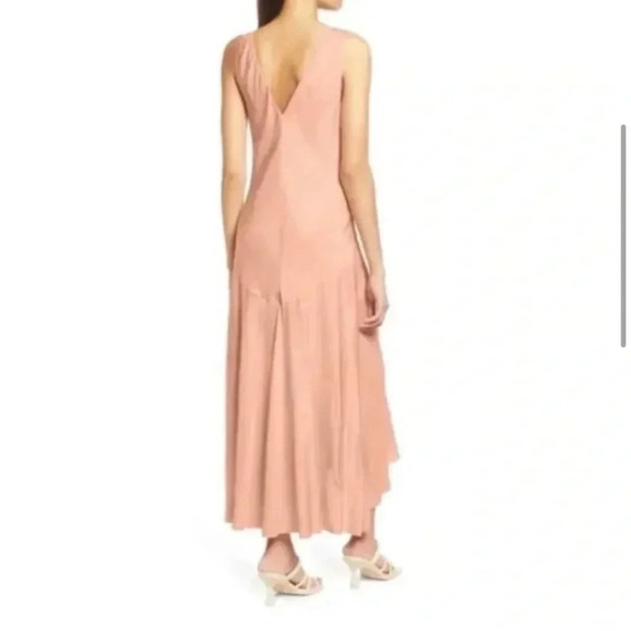 NEW FRAME Pink Clay Satin Sleeveless Maxi Slip Dress - Picture 3 of 7